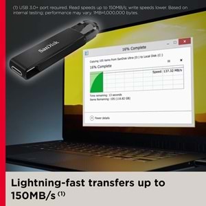 SanDisk Ultra USB Type-C 64 GB USB Flash Drive USB 3.1 Up to 150MB/s, SDCZ460-064G-G46