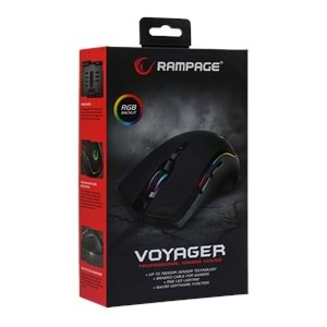 Rampage SMX-R27 VOYAGER Usb RGB Işıklı Makrolu 1200/2400/4800/7200dpi Gamin