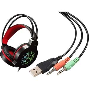 Snopy Sn-Gx7 Crazy Siyah USB Ledli Mikrofonlu Oyuncu Kulaklığı