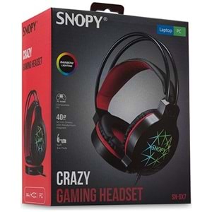 Snopy Sn-Gx7 Crazy Siyah USB Ledli Mikrofonlu Oyuncu Kulaklığı