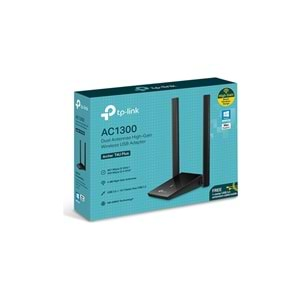 TP-Link Archer T4U Plus, AC1300 Mbps, 1 Metre USB 3.0 Kablo, Yüksek Çekim Güçlü Wi-Fi 5 USB Adaptör