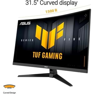 ASUS TUF GAMING VG32VQM5B 31.5 Fast VA KAVİSLİ FREESYNC VE GSYNC UYUMLU HDR 1920x1080 0.5ms 250Hz 300cd DP HDMI Hoparlör VESA 3YIL 120% Srgb FLICKER-FREE,ÇERÇEVESİZ,DÜŞÜK MAVİ IŞIK Monitör