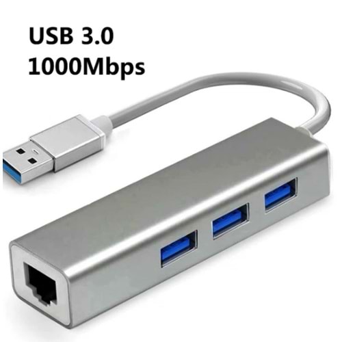 Alfalink AL-U68 USB 3.0 3 PORT HUB + RJ45 10/100/1000 ETHERNET HUB