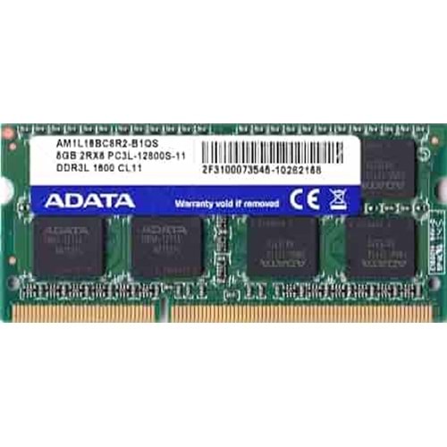 ADATA AM1L16BC8R2-B1QS 8 GB PC3-12800 DDR3-1600MHz ECC olmayan Arabelleksiz CL11 204-Pin SoDimm 1,35 V Alçak Gerilim Çift Sıralı Bellek Modülü