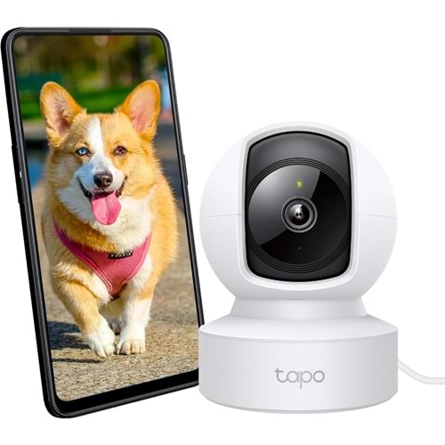 TP-Link Tapo C212, 2K 3MP İç Mekan Wi-Fi/Ethernet Güvenlik Kamerası, Kişi Tespit ve Hareket Takibi,