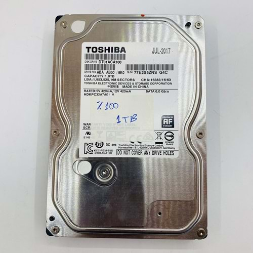 TOSHİBA DT01ACA100 1TB SATA 6 Gb/s HARDDİSK