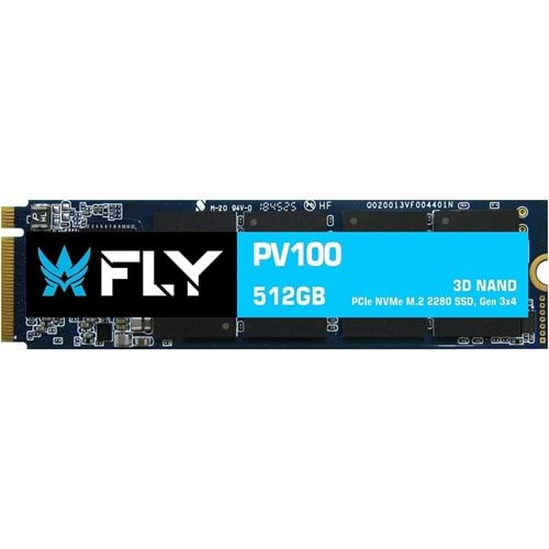 Fly FPV1000512PR Pv100 Nvme PCIe M2 512GB 3D 3300/3100 MB/sn SSD, Siyah