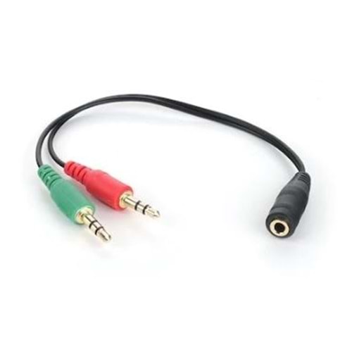 C-WIN KL-ZD02 Mikrofon Kulaklık Çoklayıcı Kablo 1 Dişi 2 Erkek Y Splitter Çevirici Dönüştürücü