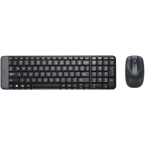 Logitech MK220 Kablosuz Kompakt Klavye Mouse Seti, Sağ ve Sol Elle Kullanıma Uygun Mouse, Sıvı Dökülmesine Dayanıklı, 10 m Kullanım Mesafesi, Türkçe Q Klavye, Siyah