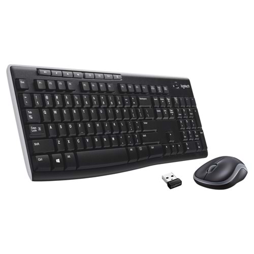 Logitech MK270 Kablosuz USB Alıcılı Türkçe Q Klavye Mouse Seti, Siyah