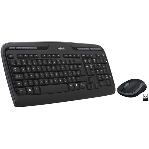 Logitech MK330 Kablosuz Klavye ve Mouse Seti, Multimedya Tuşları, Sıvı Dökülmesine Dayanıklı, 10 m Kullanım Mesafesi, Türkçe Q Klavye, Siyah