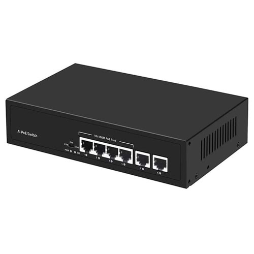 URANIUM POE-4020-55W 4 PORT 10/100 + 2 PORT 10/100 RJ45 UPLINK POE SWITCH (