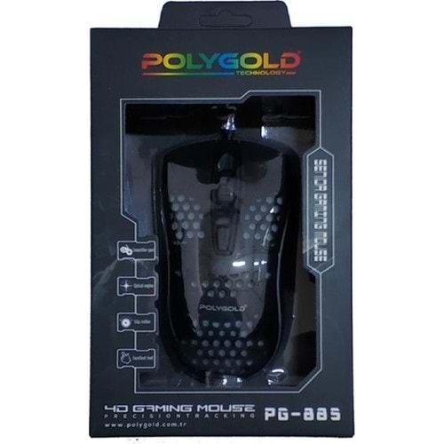 Polygold PG-885 Optik Işıklı Gaming Mouse 4 Renk