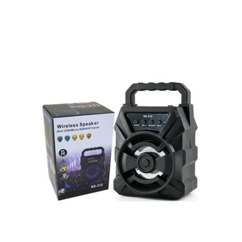 Rs-312 Fm Radyolu İşıklı Usb Tf Bluetooth Hoparlör