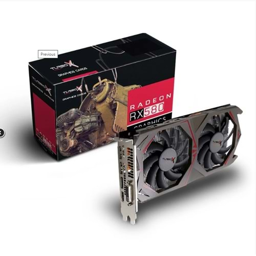 Turbox Antares Volga RX580 AMD Ddr5 256bit Dvi Hdmi Display Çift Fan Ekran Kartı