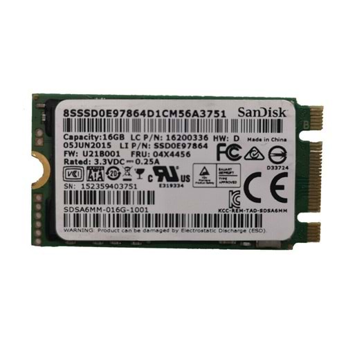 SanDisk SDSA6MM-016G-1001 16GB mSATA M.2 Katı Hal Sürücüsü (SSD)