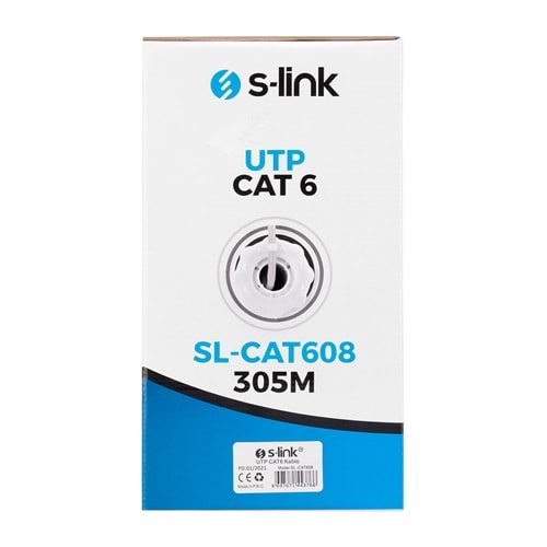 S-Link Sl-Cat608 Cat6 24Awg Cca 305Mt Kablo