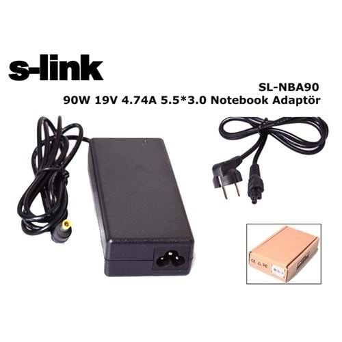 S-Link Sl-Nba90 90W 19V 4.74A 5.5*3.0 Samsung Notebook Standart Adaptör