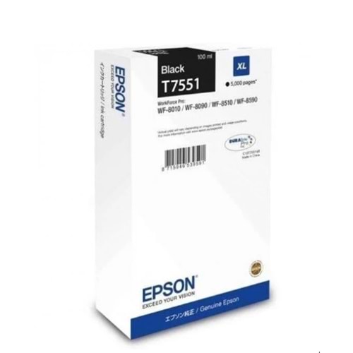 Epson T7551-C13T755140 Siyah Orjinal Kartuş Y.K -