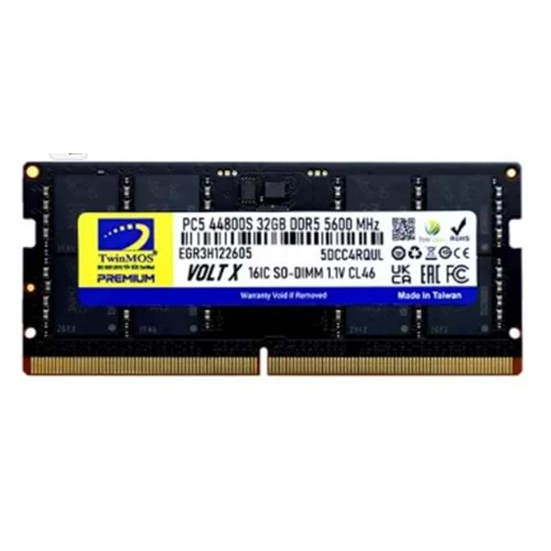 32 GB DDR5 5600MHZ TWINMOS NB TMD532GB5600S46