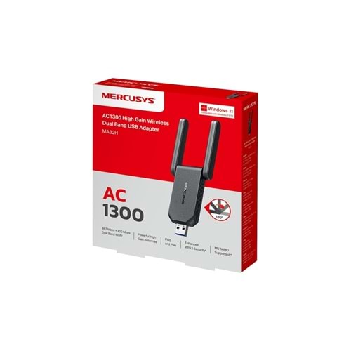 Mercusys MA32H, AC1300 Mbps, Çift Bant,