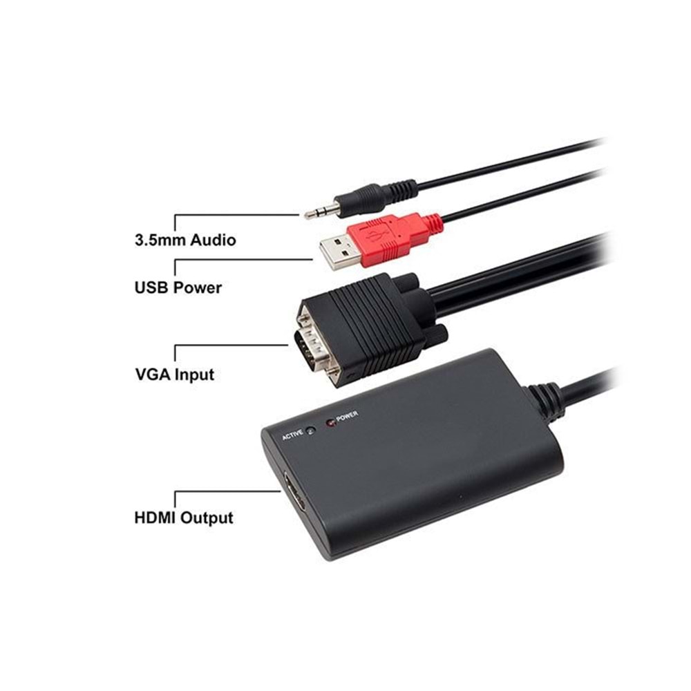 Alfalink AL-VHC20 VGA To Hdmi Çevirici Kablo