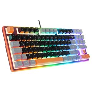 Acer eMachines EAK216 Siyah/Gri/Turuncu USB Rainbow Aydınlatmalı Q Standart TKL Klavye