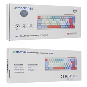 Acer eMachines EAK810 Bej/Mavi/Turuncu USB Rainbow Aydınlatmalı Mini Q Standart Klavye