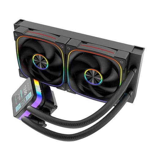 Dragos Rock 240 Black Intel&AMD 240MM Led Ekranlı ARGB Sıvı Soğutucu
