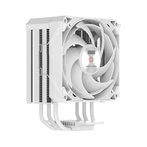 Dragos DIGITAL White 4 Heat Pipes Single Tower Air Cooler 3000rpm 220W 1700/1200/115X/2011/2066/1366/AM5/AM4/AM3/AM2