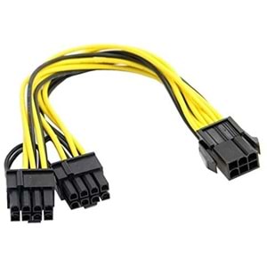 Alfais 4302 Pci e 8 Pin (6+2) 2X Pci-e Ekran Kartı Power Çoklayıcı Kablosu