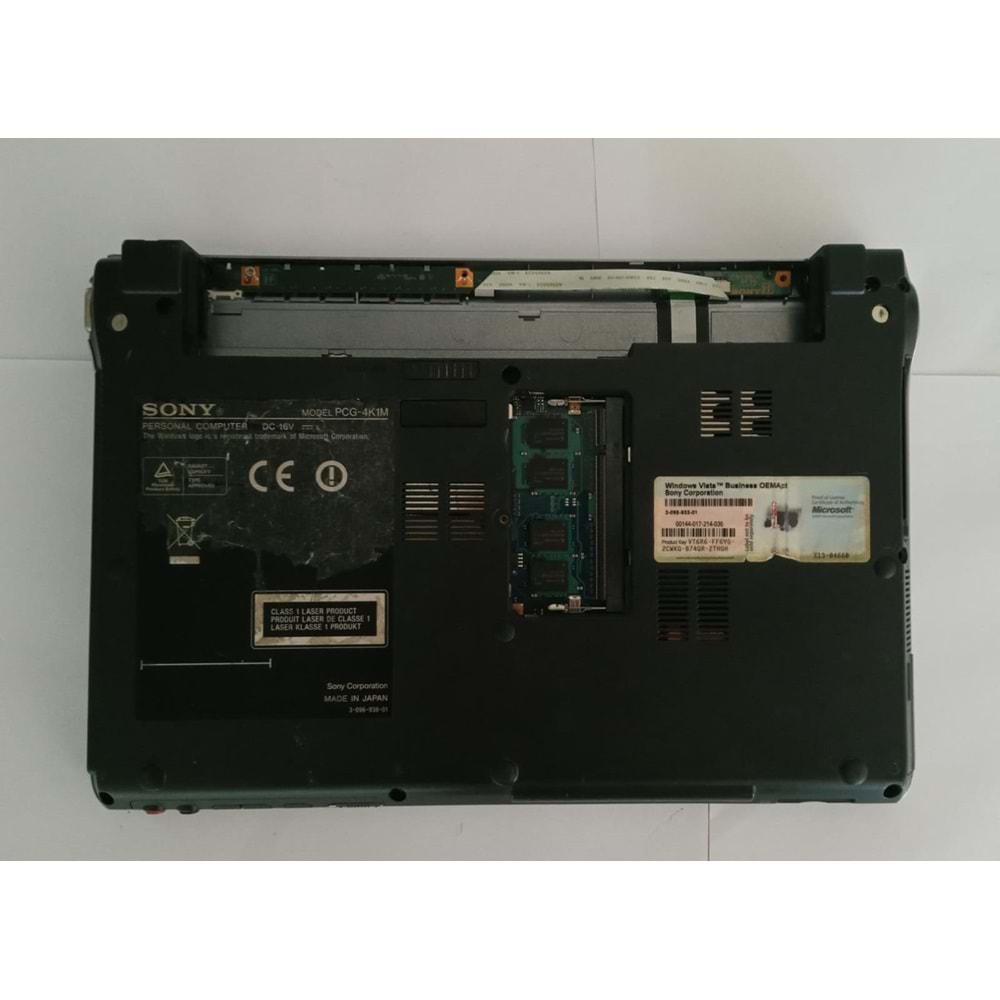 Sony VGN-TX5XTN Intel Core Solo CPU U1500 1.33GHz RAM: 3 GB 100Gb Hdd