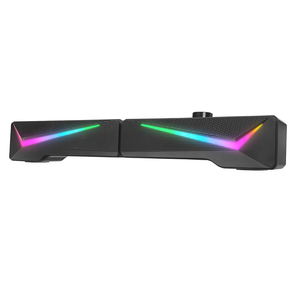 Mikado MD-S157 2.0 5Wx2CH RGB Ledli Oyuncu Siyah USB Sound Bar Speaker Hopa