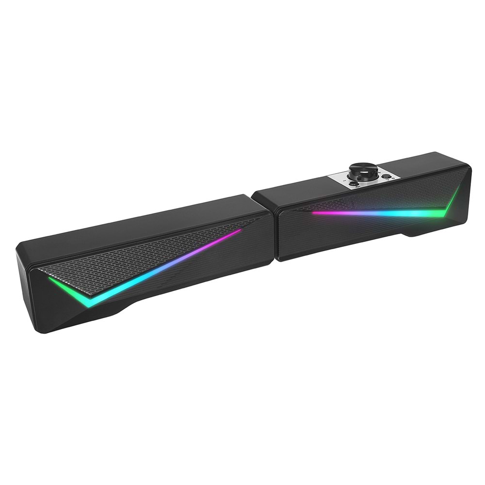 Mikado MD-S157 2.0 5Wx2CH RGB Ledli Oyuncu Siyah USB Sound Bar Speaker Hopa
