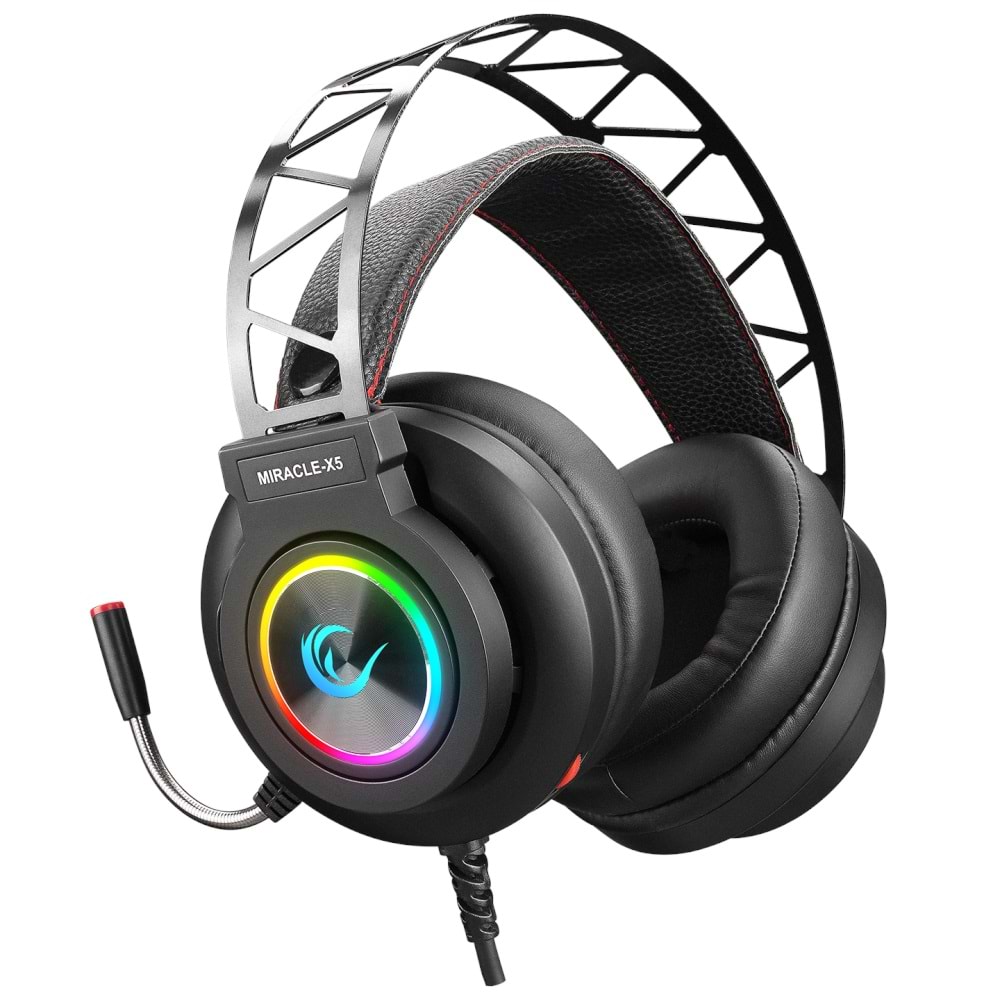 Rampage Miracle-X5 Siyah RGB Led 7.1 Surround Sound System Mikrofonlu Oyunc
