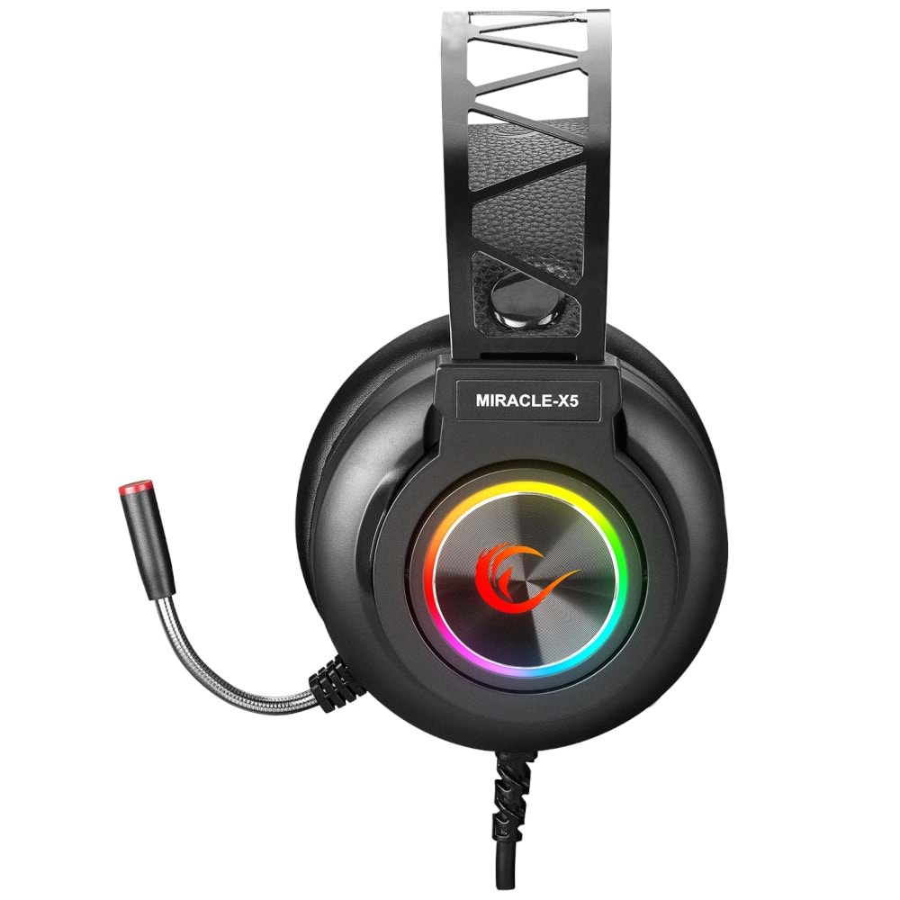 Rampage Miracle-X5 Siyah RGB Led 7.1 Surround Sound System Mikrofonlu Oyunc