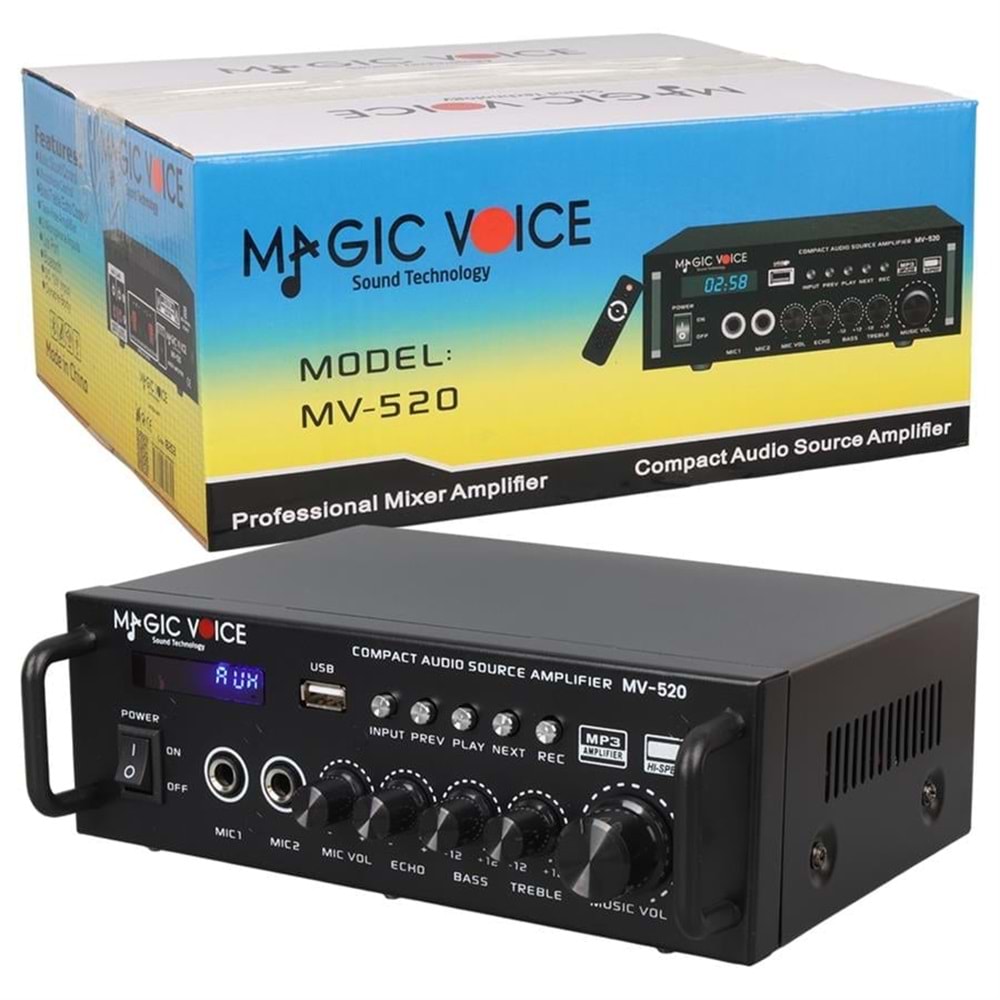 MagicVoice MV-520 Dijital Karaoke Mikser Amfi