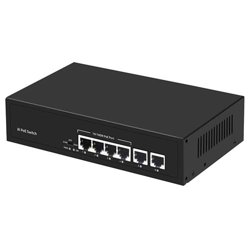 URANIUM POE-4020-55W 4 PORT 10/100 + 2 PORT 10/100 RJ45 UPLINK POE SWITCH (
