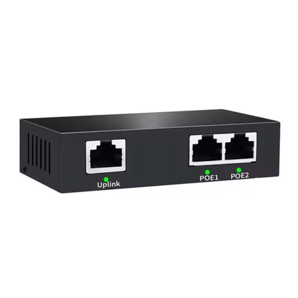 URANIUM POE-RP12 1 PORT POE GİRİŞ BESLEME+ 2 PORT POE ÇIKIŞ 10/100 METAL KASA POE REPEATER(REALTEK CHIPSET)