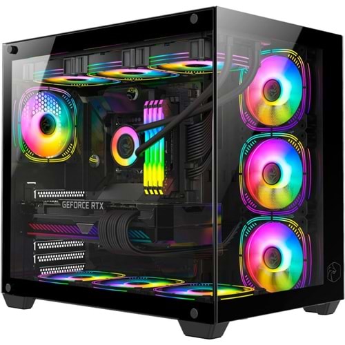 Gametech Prime V2 Tuş Kontrollü RGB 7x120mm Fan Gaming Bilgisayar Kasası