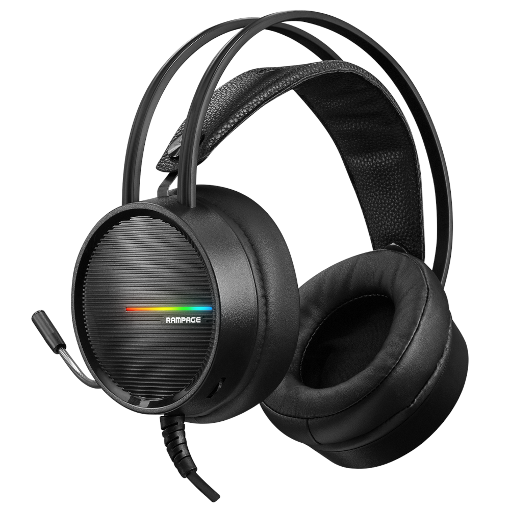 Rampage RM-K3 CASHE PLUS USB 7.1 Rainbow Ledli Esnek Sağlam Siyah Gaming Oy