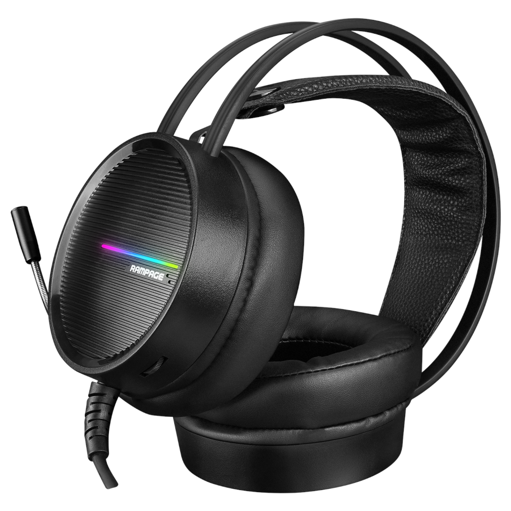 Rampage RM-K3 CASHE PLUS USB 7.1 Rainbow Ledli Esnek Sağlam Siyah Gaming Oy