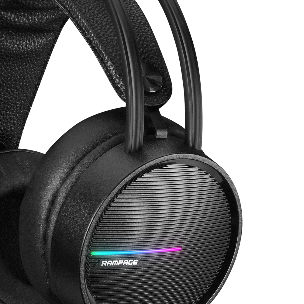 Rampage RM-K3 CASHE PLUS USB 7.1 Rainbow Ledli Esnek Sağlam Siyah Gaming Oy