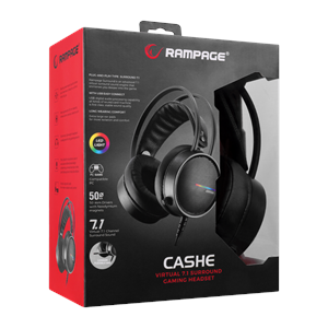 Rampage RM-K3 CASHE PLUS USB 7.1 Rainbow Ledli Esnek Sağlam Siyah Gaming Oy
