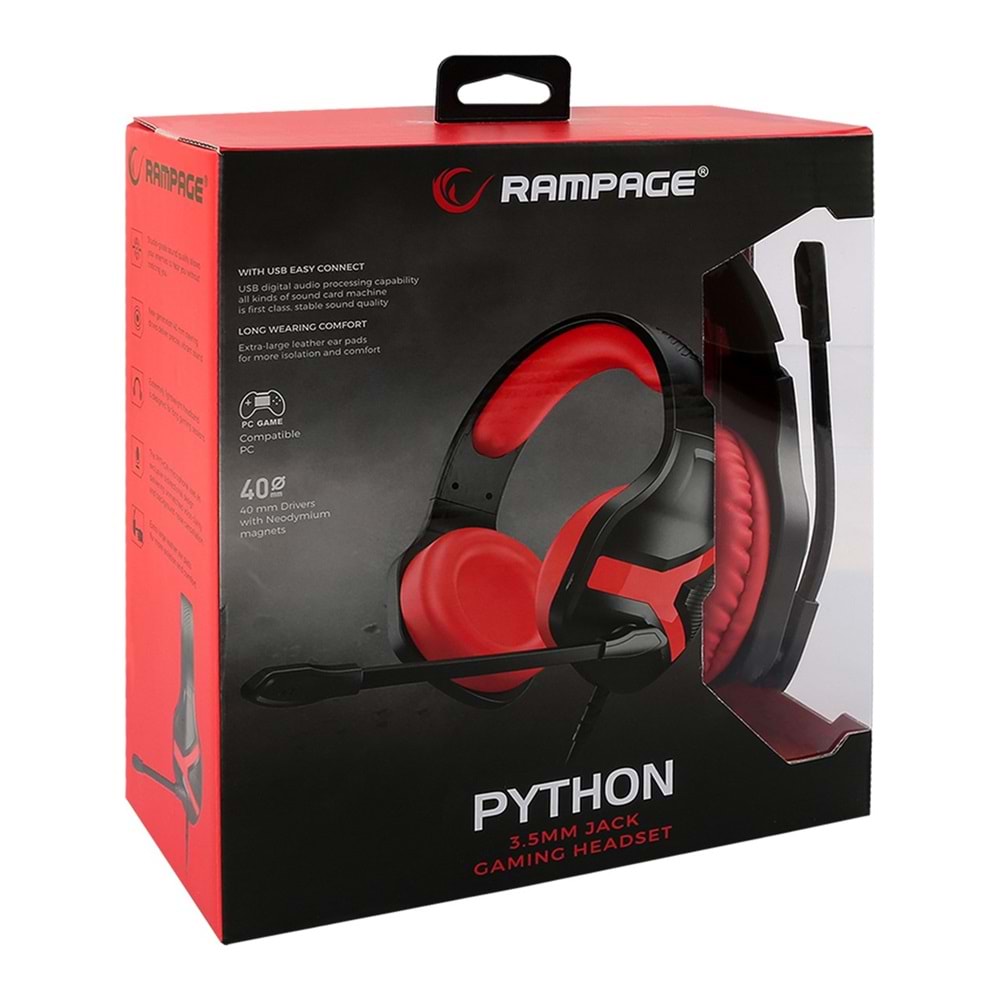 Rampage RM-X1 PYTHON 3,5mm Gaming Oyuncu Mikrofonlu Kulaklık