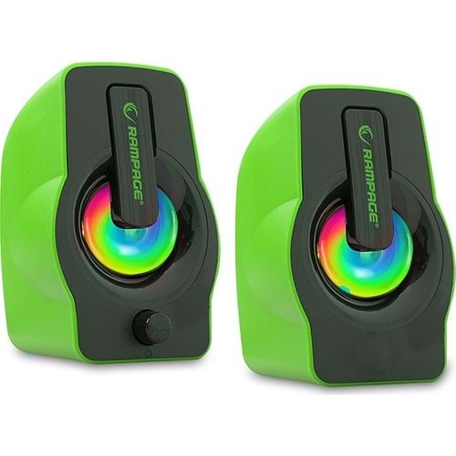 Rampage Rms-G7 FALSETTO 2.0 6 Watt RGB Ledli Yeşil Multimedia USB Speaker