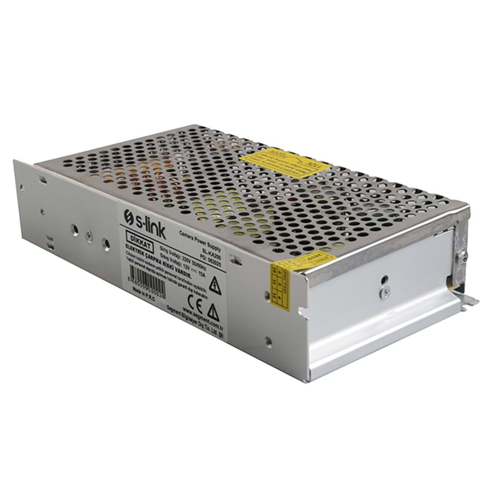 S-link SL-KA200 12V 15A 195W Metal Kamera Güç Kaynağı