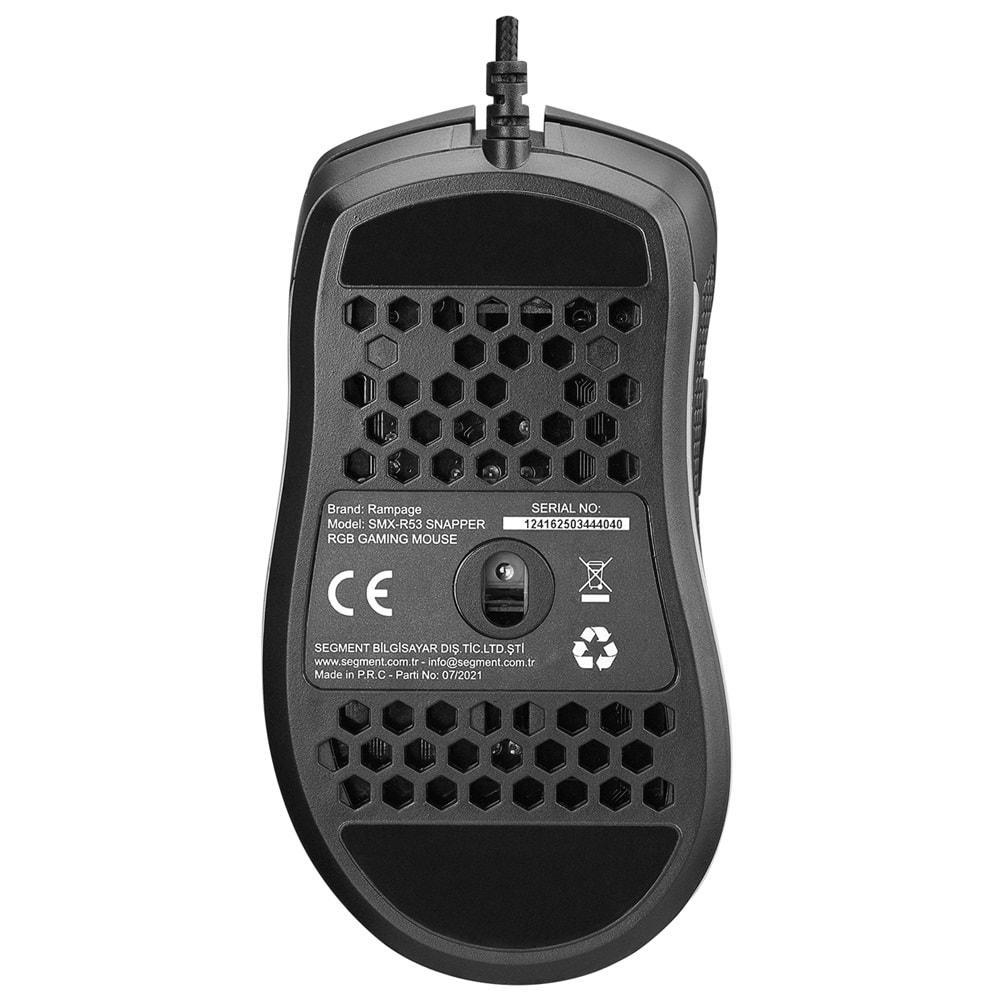 Rampage SMX-R53 SNAPPER Usb Siyah 7200 dpi RGB Aydınlatmalı Gaming Oyuncu M