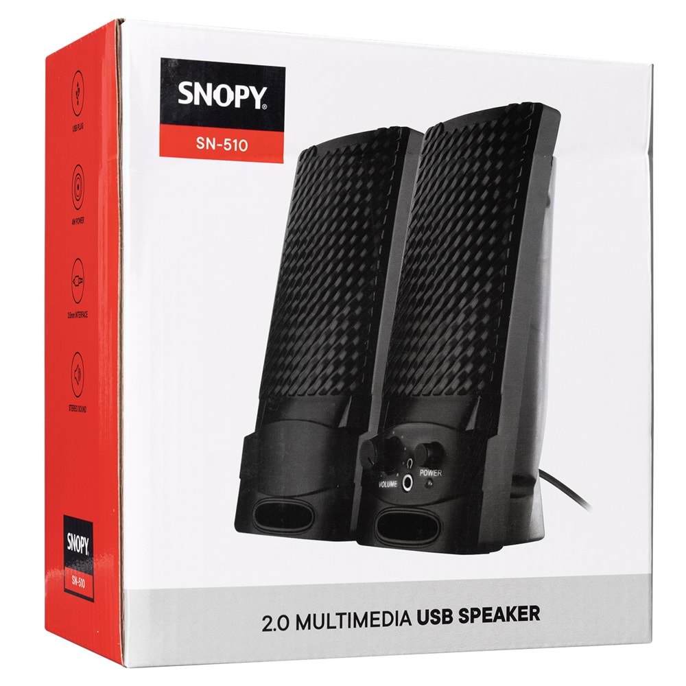 Snopy SN-510 2.0 Siyah USB Speaker Hoparlör