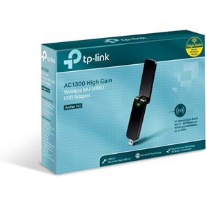 TP-Link Archer T4U, AC1300 Mbps, Çift Bant, USB 3.0, WPA3, Yüksek Çekim Güçlü Wi-Fi 5 USB Adaptör